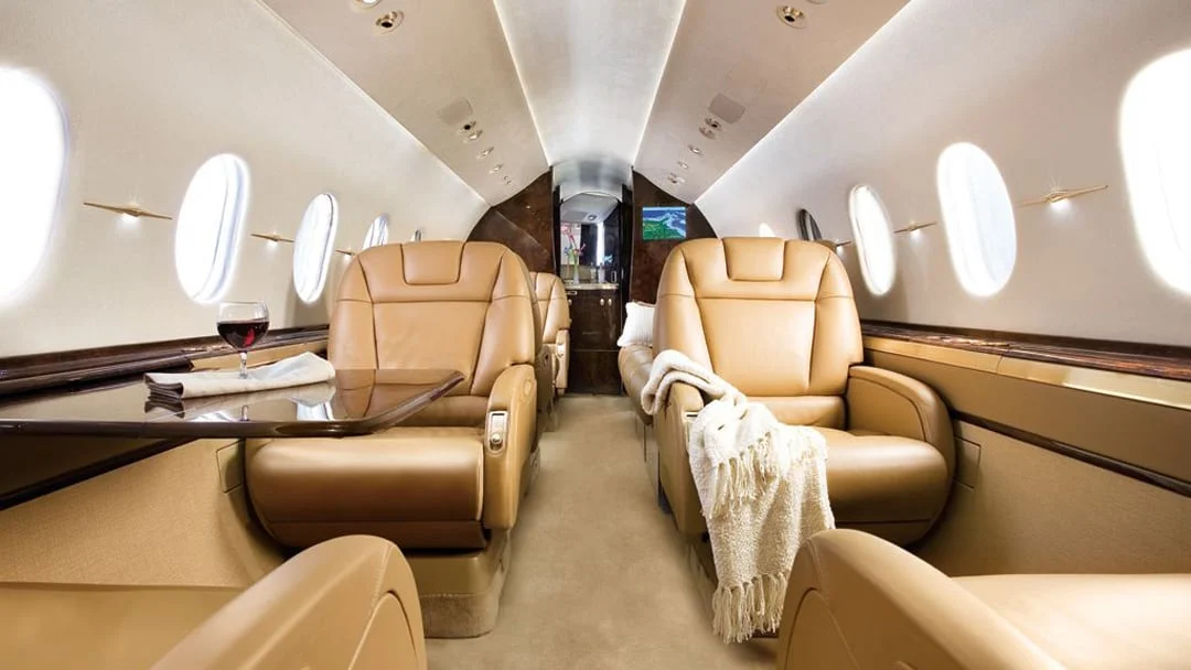 Private charter jet interior